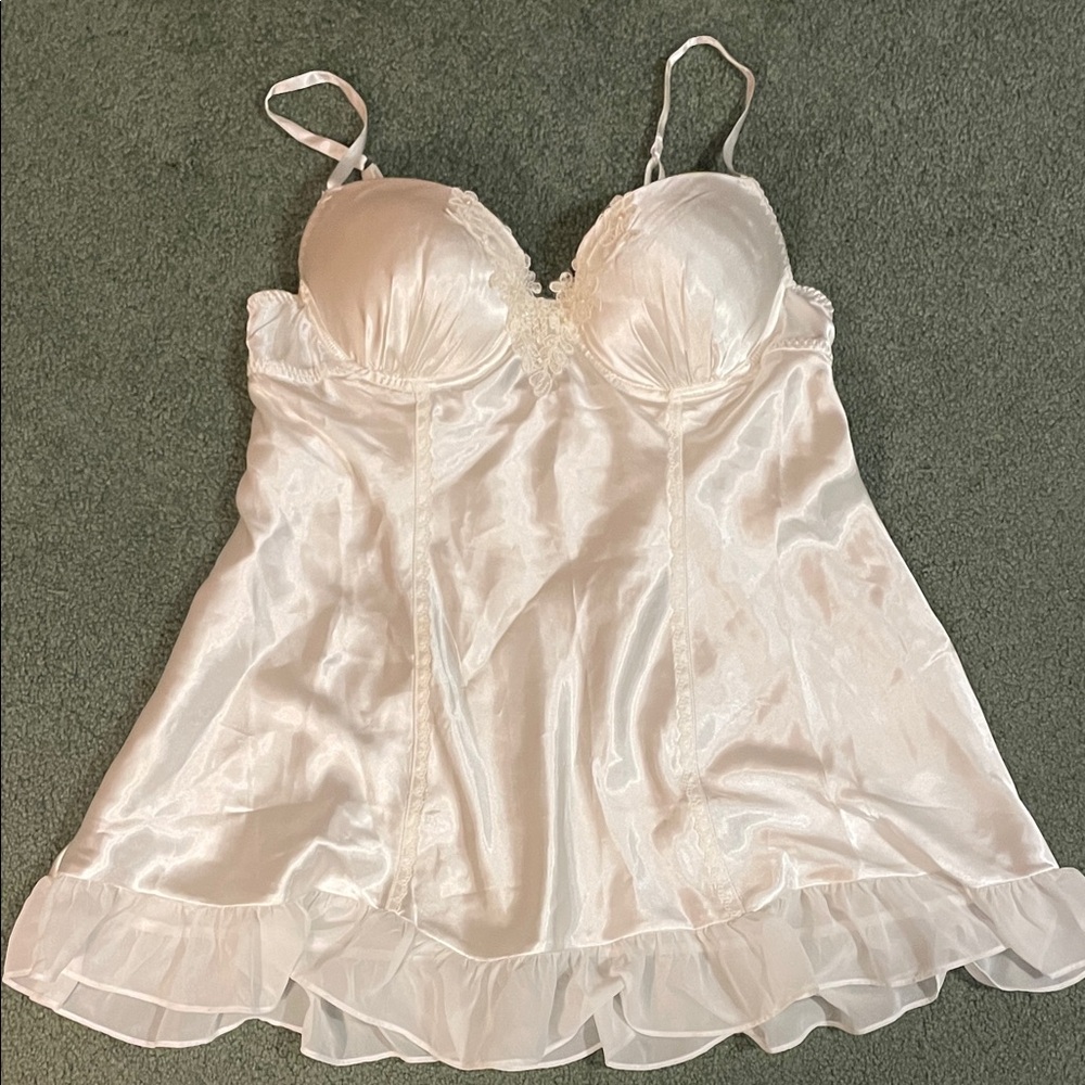 Apt. 9 Ivory Satin Chemise with Lace Trim
